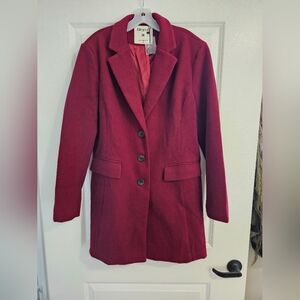 ALLEGRA K RED OUTERWEAR WINTER JACKET